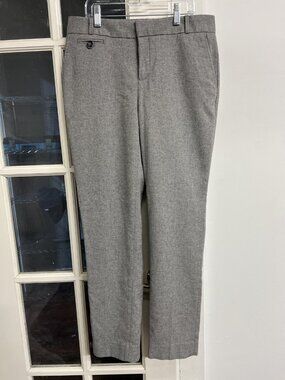 BANANA REPUBLIC Women’s 4 Gray Herringbone Wool Blend Martin Fit Pants Slacks